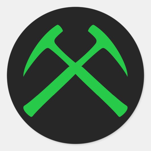 Rond Sticker pour marteaux de roche croisés verts (Devant)