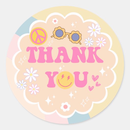 Rond Sticker pour Merci d'anniversaire, jeune, sauvage  (Devant)