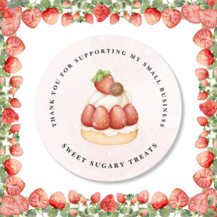 Rond Sticker pour Merci fraise