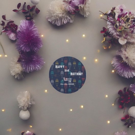 Rond Sticker pour Motif de poisson multicolore