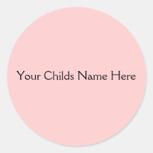 Rond Sticker pour nom d'enfant personnalisé rose