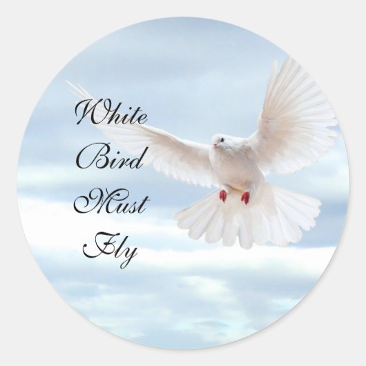 Rond Sticker pour oiseaux blancs (Devant)