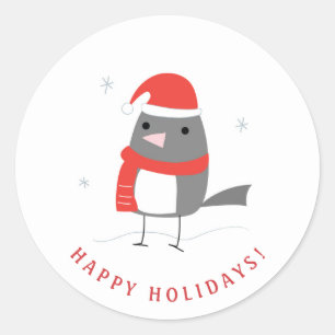 Rond Sticker pour oiseaux d'hiver