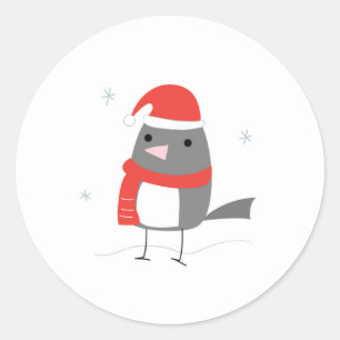 Rond Sticker pour oiseaux d'hiver