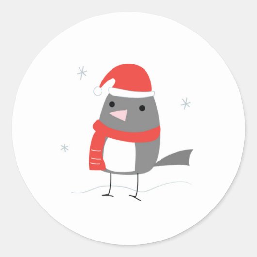 Rond Sticker pour oiseaux d'hiver (Devant)