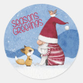 Rond Sticker pour oiseaux renard nageoire de Noël ennei (Devant)