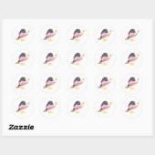 Rond Sticker pour oiseaux Robin Rose (Feuille)