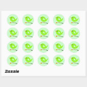Rond Sticker pour oiseaux verts (Feuille)