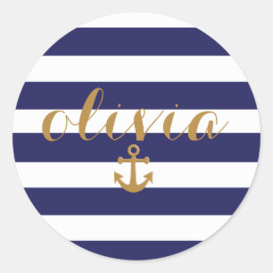 Rond Sticker pour ordinateur portable Preppy Navy