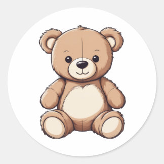 Rond sticker pour ours en peluche mignon