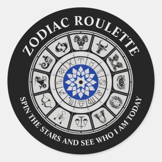 Rond Sticker pour panneaux Zodiac amusants (Devant)