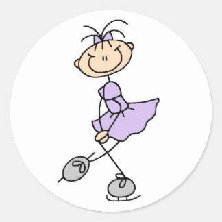 Rond Sticker Pour Patineuse Sur Glace À Lilac