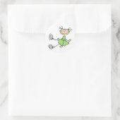 Rond Sticker Pour Patineuse Sur Glace Verte (Sac)