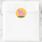 Rond Sticker pour petit porc mignon (Sac)