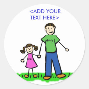 Rond Sticker pour petite fille de papa (Brunette)