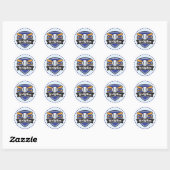 Rond Sticker pour phoque cadeau d'anniversaire de base- (Feuille)