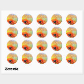 Rond Sticker pour phoque d'amour mariage (Feuille)