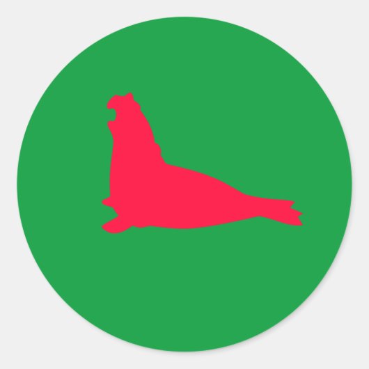 Rond Sticker pour phoque éléphant rouge (Devant)