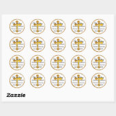 Rond Sticker pour phoque Mariage Gold Cross (Feuille)