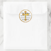 Rond Sticker pour phoque Mariage Gold Cross (Sac)