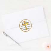 Rond Sticker pour phoque Mariage Gold Cross (Enveloppe)