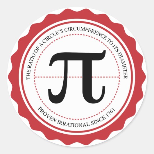 Rond Sticker pour phoque Pi (Devant)