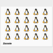 Rond Sticker pour pingouin Tux Linux (Feuille)