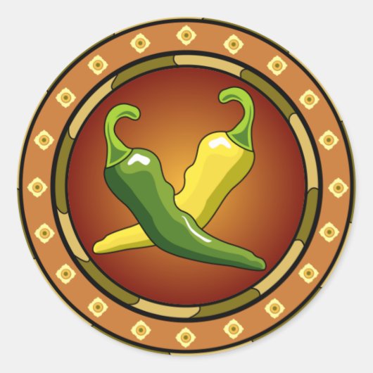 Rond Sticker pour poivrons mexicain (Devant)