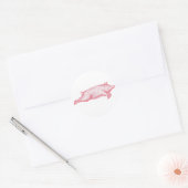Rond Sticker pour porc rose (Enveloppe)