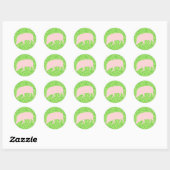Rond Sticker pour porc rose (Feuille)