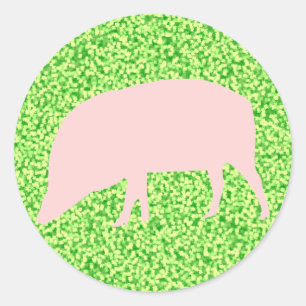Rond Sticker pour porc rose