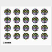 Rond Sticker pour porcs multicolores (Feuille)