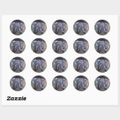 Rond Sticker pour portrait éléphant (Feuille)