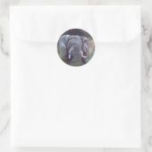 Rond Sticker pour portrait éléphant (Sac)