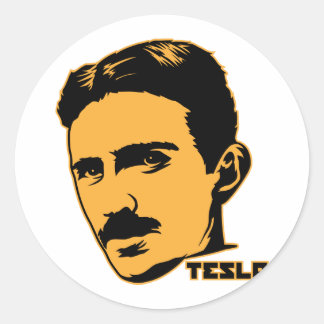 Rond Sticker pour portrait Nikola Tesla