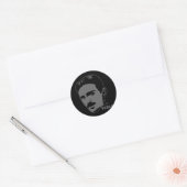 Rond Sticker pour portrait Nikola Tesla (Enveloppe)