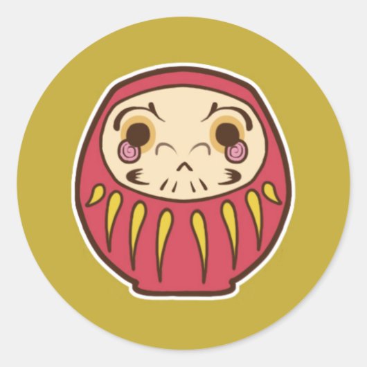 Rond Sticker pour poupée Daruma (Devant)