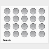 Rond Sticker pour sceau de cire argentée des initiales (Feuille)