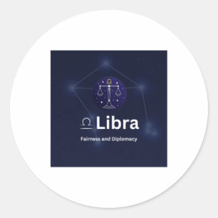 Rond Sticker pour signes diacritique Libra Zodiac