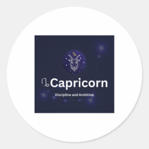 Rond Sticker pour signes zodiac Capricorn