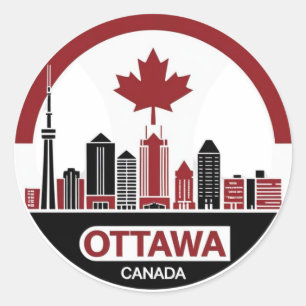 Rond Sticker pour skyline Ottawa Canada
