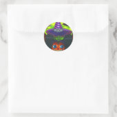 Rond Sticker pour sorcière Citrouille d'Halloween (Sac)