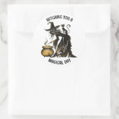 Rond Sticker pour sorcière et chat (Sac)