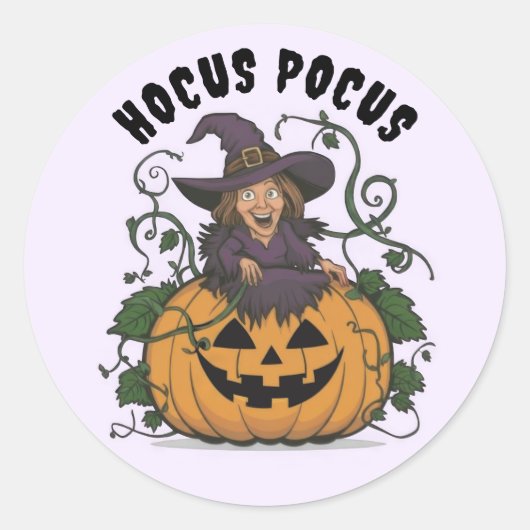 Rond Sticker pour sorcière Halloween drôle (Devant)