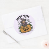 Rond Sticker pour sorcière Halloween drôle (Enveloppe)