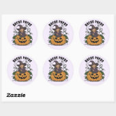 Rond Sticker pour sorcière Halloween drôle (Feuille)