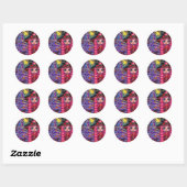 Rond Sticker pour sorcière Halloween rose (Feuille)