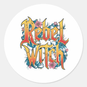 Rond Sticker pour sorcière rebelle