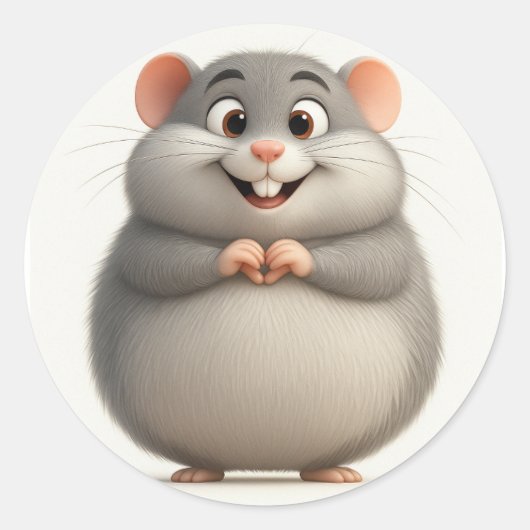 Rond Sticker pour souris Cartoon-Coeur (Devant)