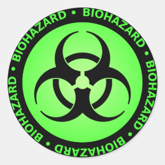 Rond Sticker pour symbole bio-danger vert